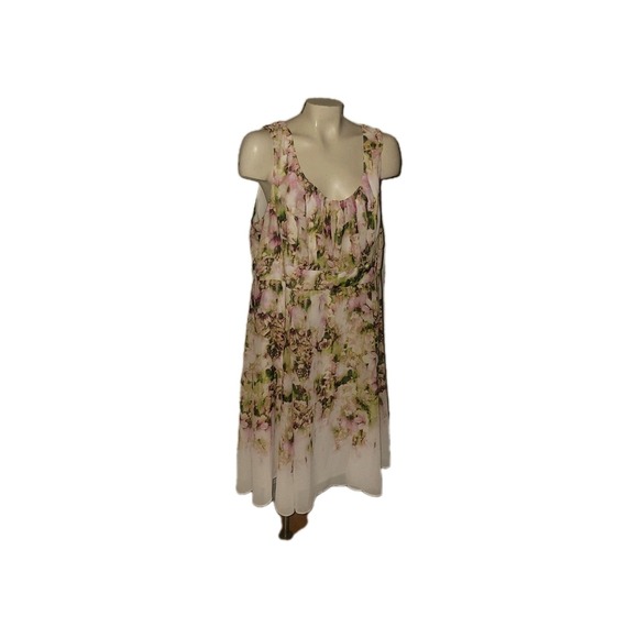 ELLA Floral Pastel Chiffon Dress Sleeveless Layered  Party Cocktail Wedding 18 - Picture 1 of 10